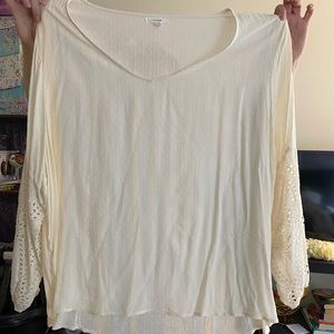 Maurices White Lace Sleeved Blouse